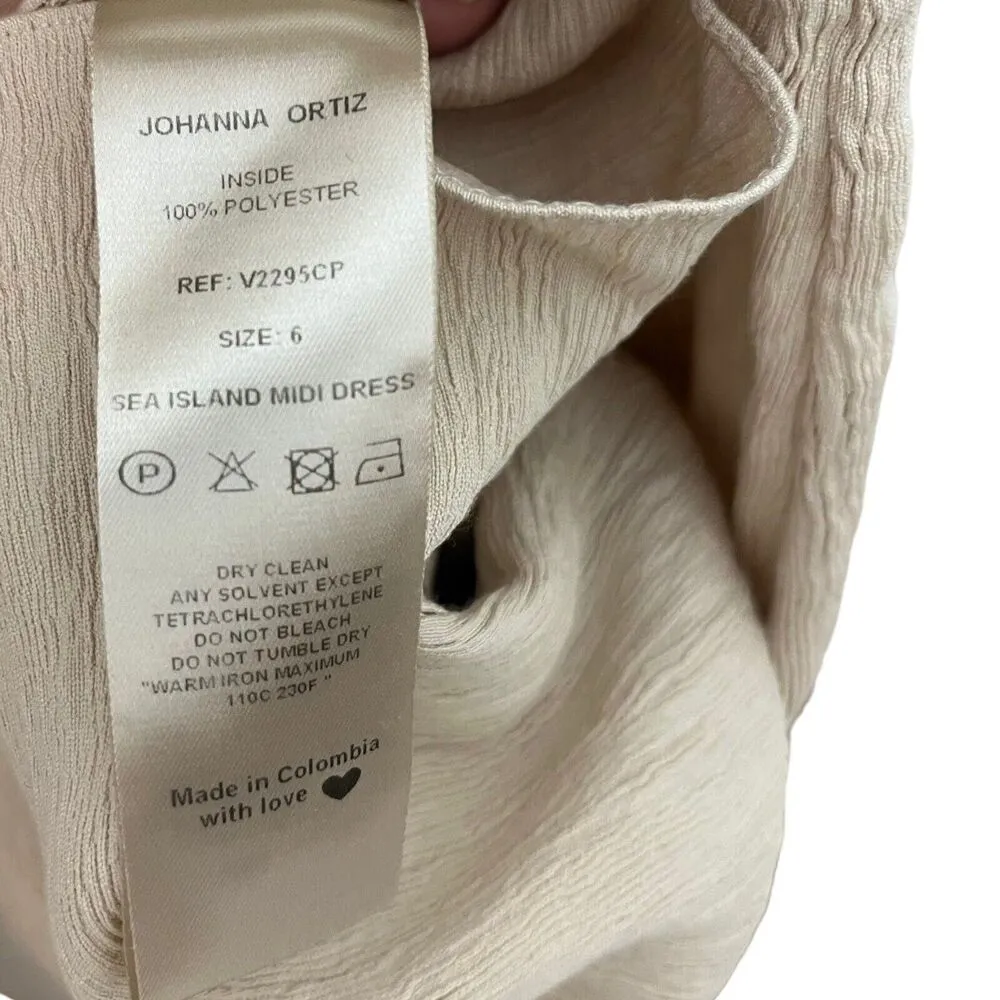 Johanna Ortiz Sea Island One Shoulder Crepon Convertible Midi Dress Size 6 Flaws - Image 11