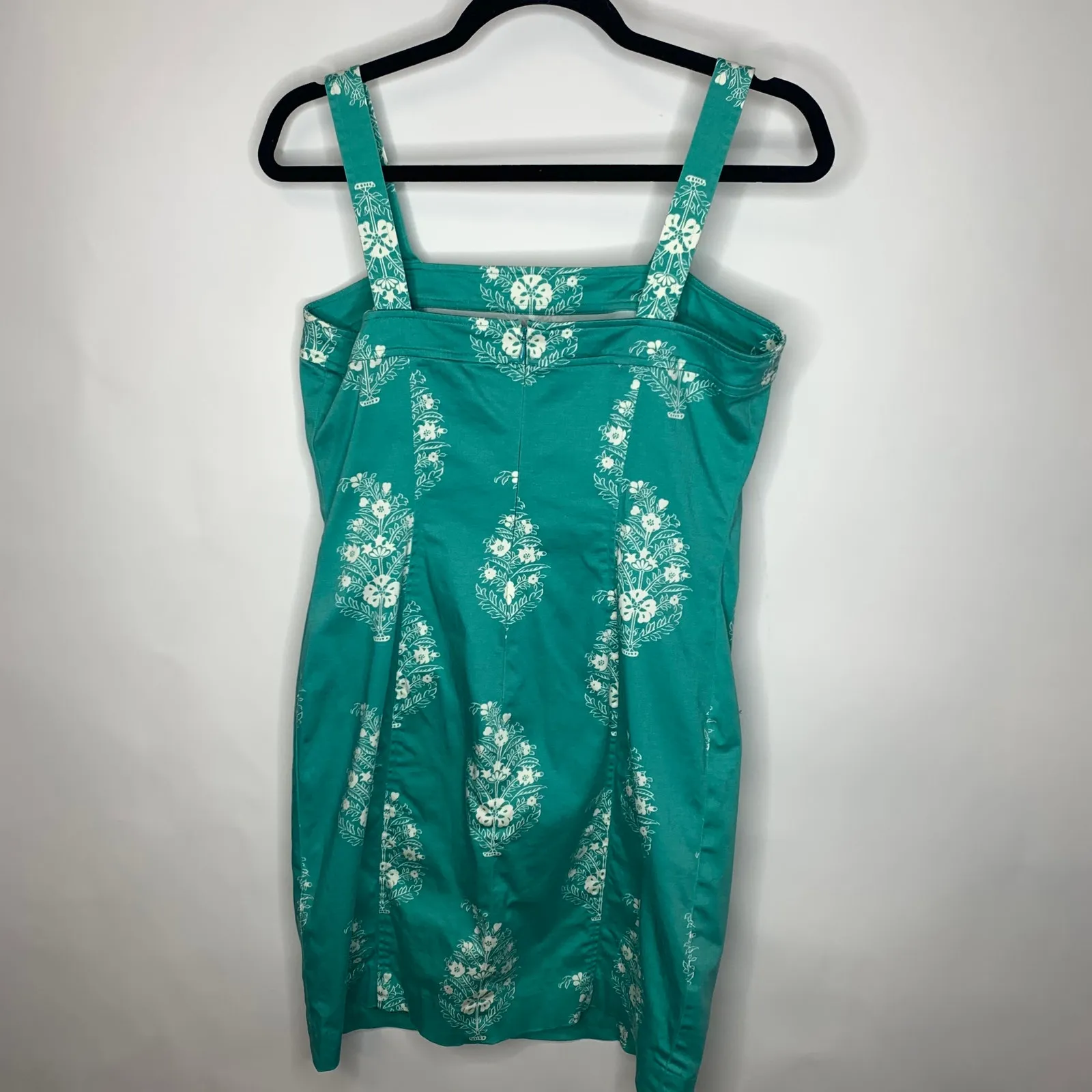 Jones New York Teal Green Floral Sheath Dress Sz 10P - Image 9