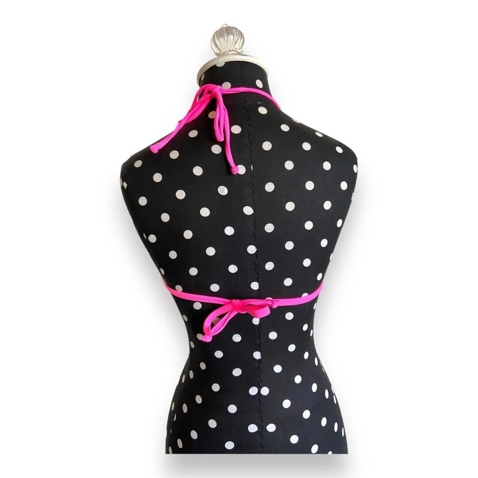 No Boundaries Womens Bikini Top Sz S 3 5 Hot‎ Pink String Removable Pads Juniors - Image 3