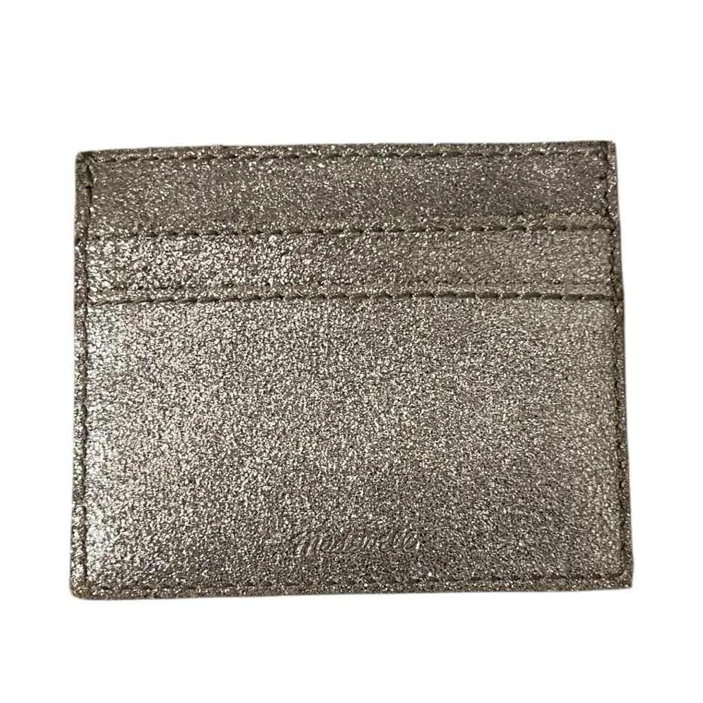 Madewell Metallic Gold Leather Card Case Metallic Sand Sustainable Wallet - Image 4