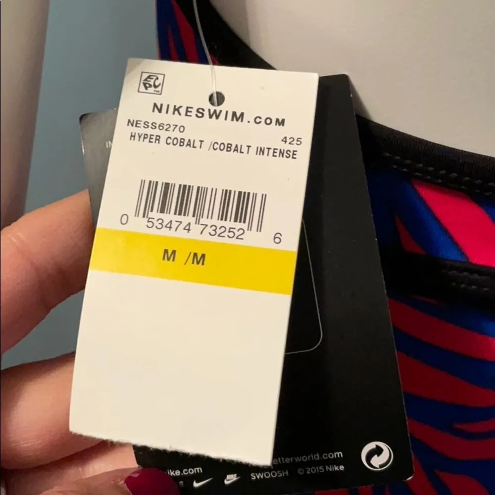 Nike Hyper Cobalt Blue Intense Red Tankini Top Medium NEW - Image 5