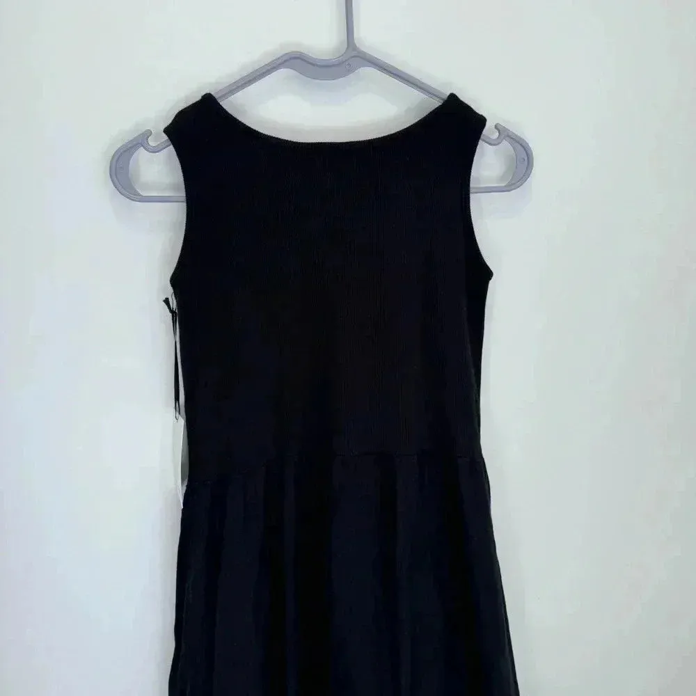CYNTHIA ROWLEY BLACK LINEN FIT AND FLARE DRESS size‎ Xs - Image 7