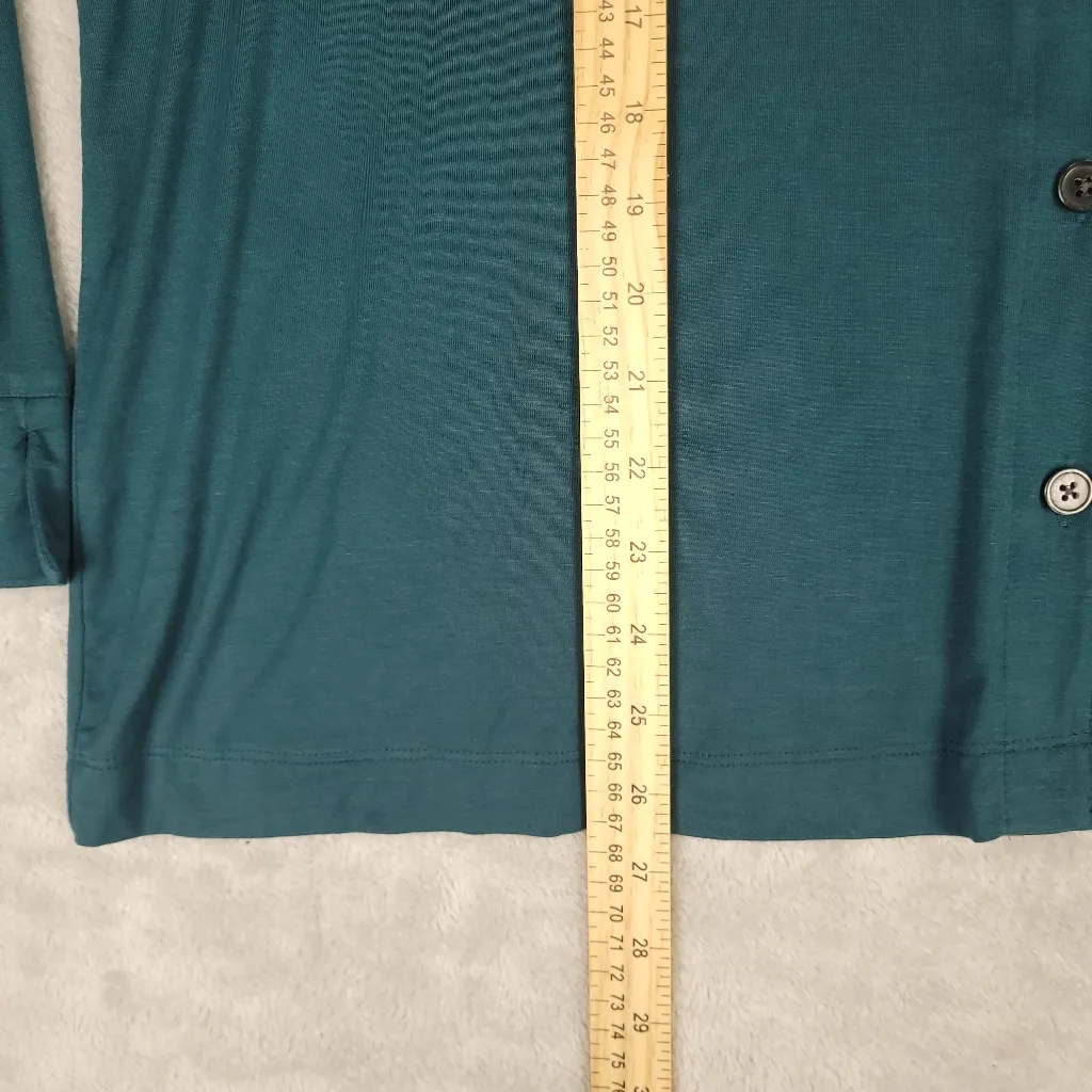 NWT Soma Cool Nights Satin Trim Notch Collar Top Pajama Womens Size XL Deep Teal - Image 4