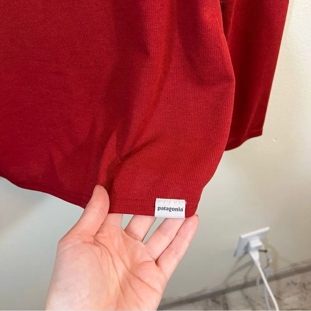 ✨ Patagonia Women’s Red Capilene 2 Long Sleeve Base Layer Top Small - Image 5