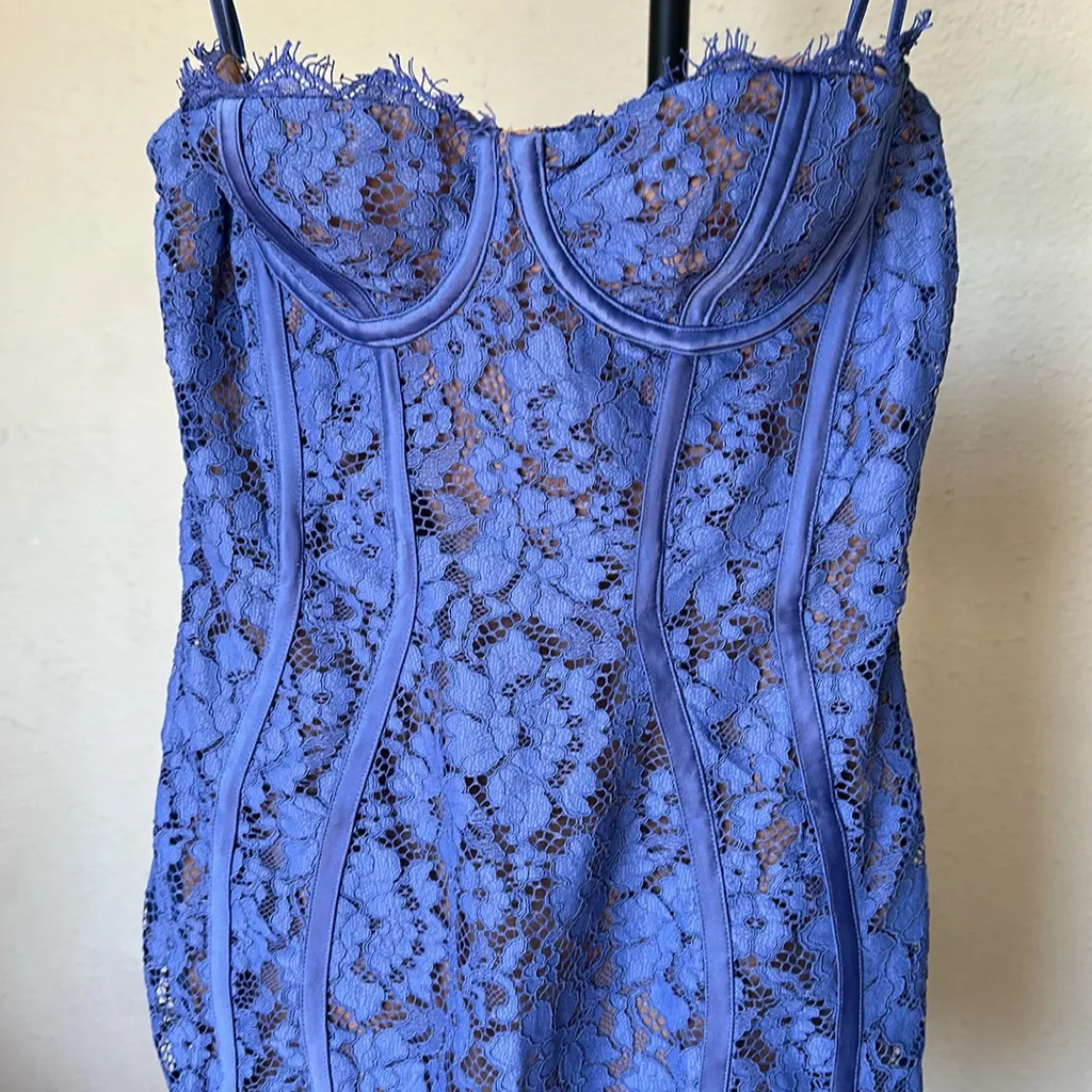 HOUSE OF CB S D-DD‎  'Lala' Lavender Lace Mini Dress purple corset NWOT size S - Image 11