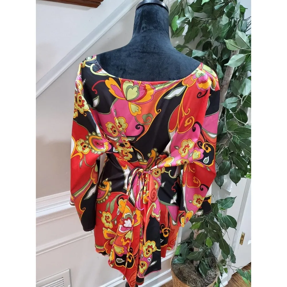 Ny Collection Women Floral Polyester Square Neck Long Sleeve Pullover Blouse 2X - Image 7