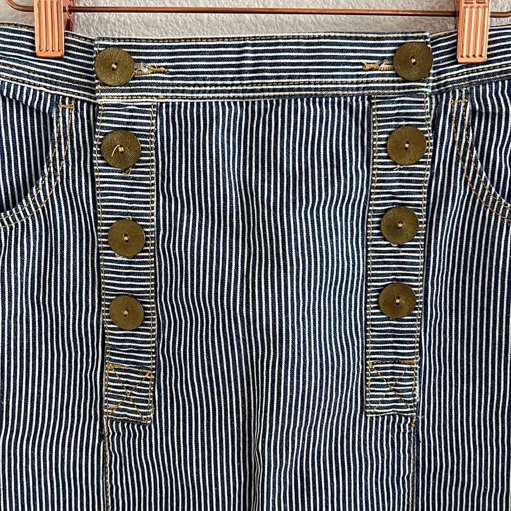 Anthropologie Pilcro Railroad Print Light Denim Vibe Skirt US 4 - Image 3
