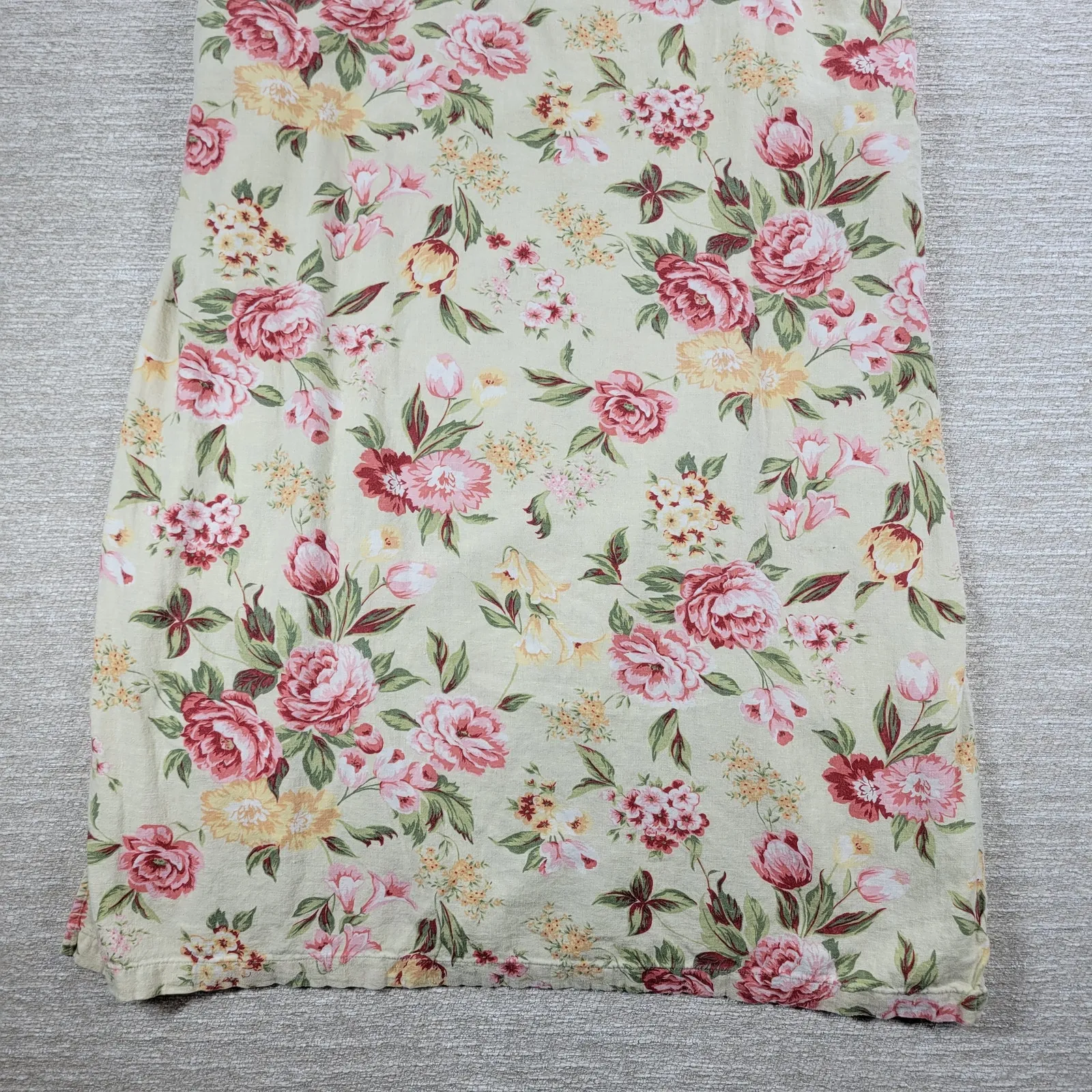 VTG White Stag Floral Linen Blend Dress Womens XL 16/18  Side Button Maxi Casual - Image 8