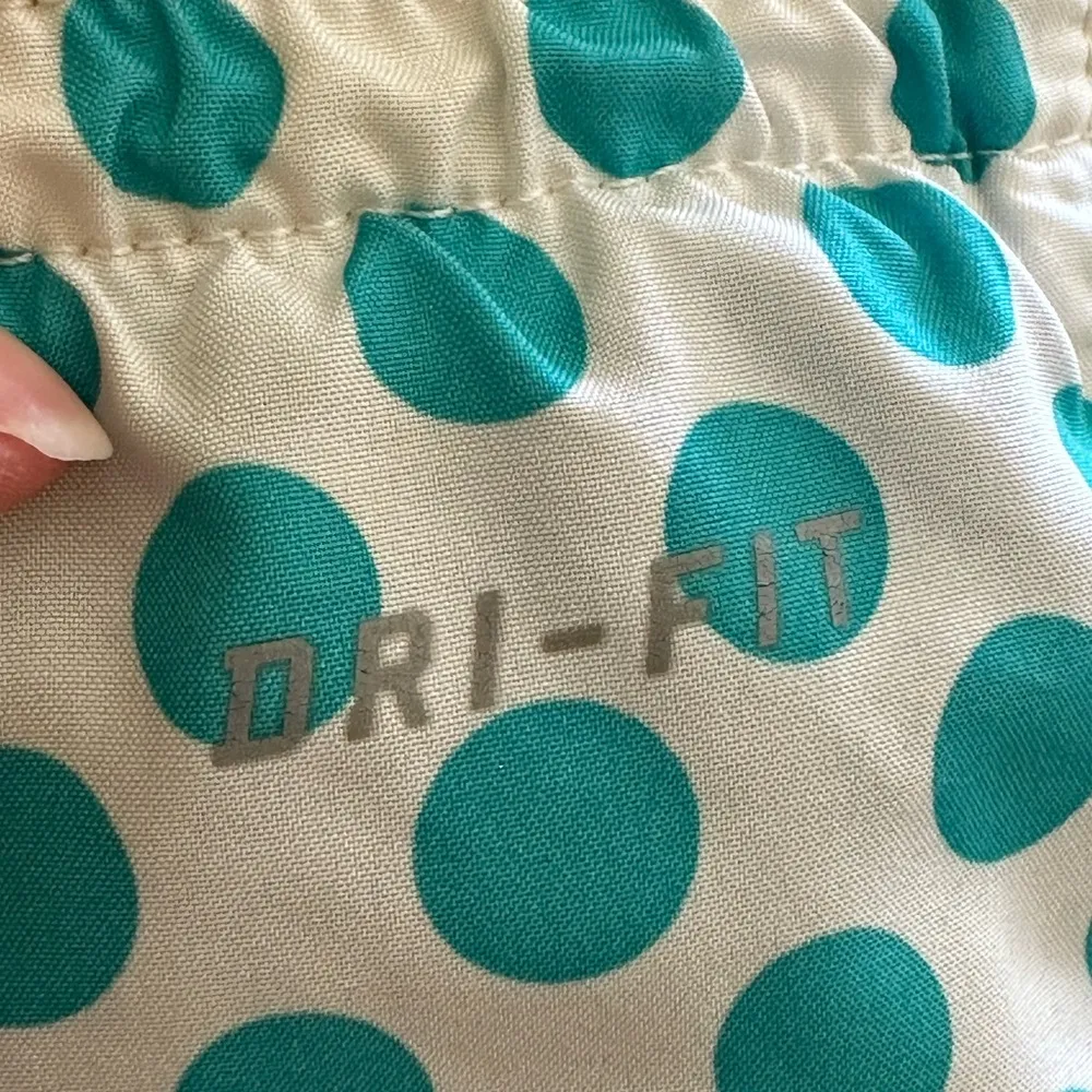 White & Blue Polka Dot Purple Yellow Stripe Dri Fit Elastic Waist Athletic Sz S - Image 3