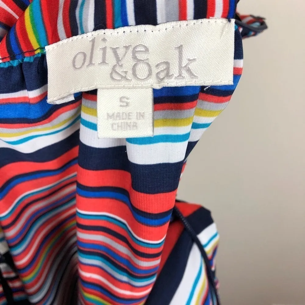 Olive & Oak Multicolor Striped Midi Skirt Small S - Image 5