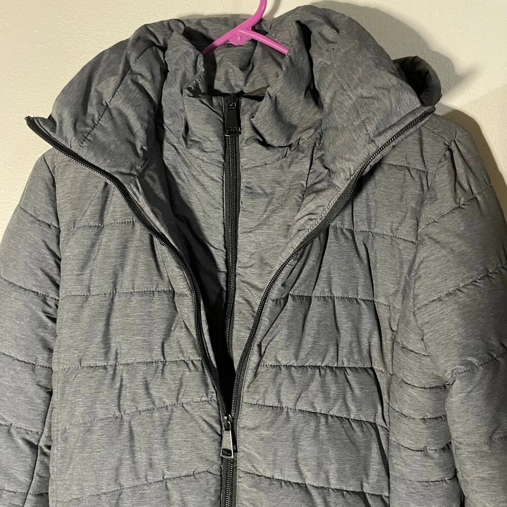 Express woman’s long puffer coat, small, winter coat, puffer coat Gray - Image 2