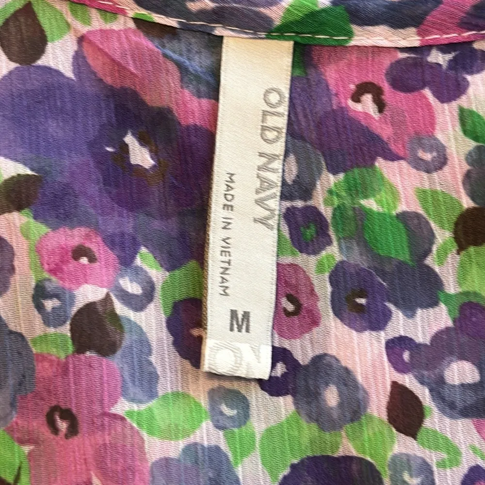 OLD NAVY CHIFFON FLORAL DRESS Sz: M - Image 10