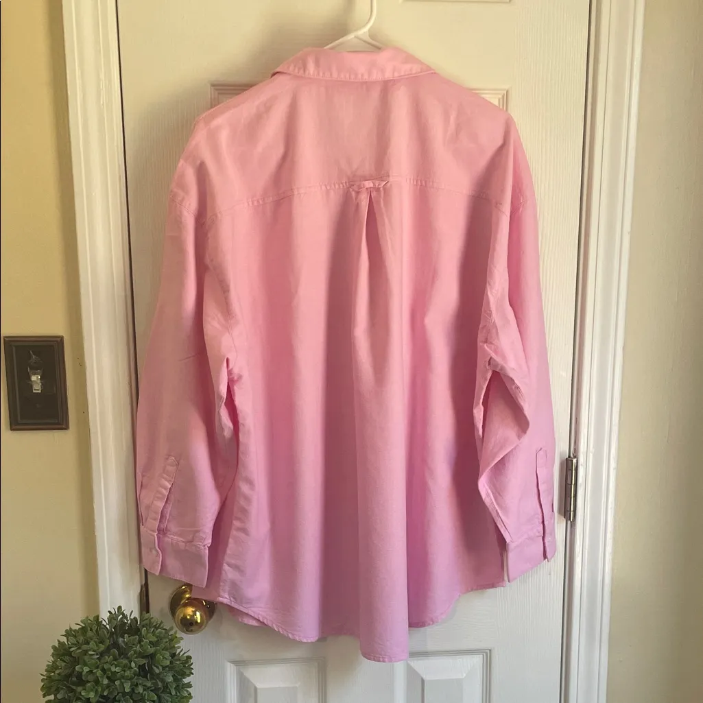 Old Navy Pink Oversized Boyfriend Button-Down Shirt - Image 3