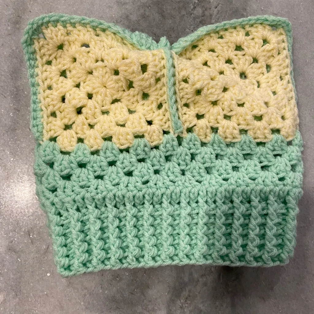 Handmade Crochet Cat Animal Ear Beanie Hat Cozy Ribbed Brim Stretch Winter Hat - Image 8