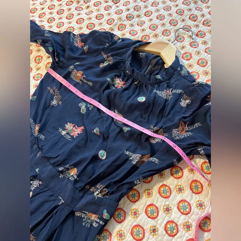 & Other Stories Origami Asian Navy Blue Mini Dress Size 6 /Small - Image 8