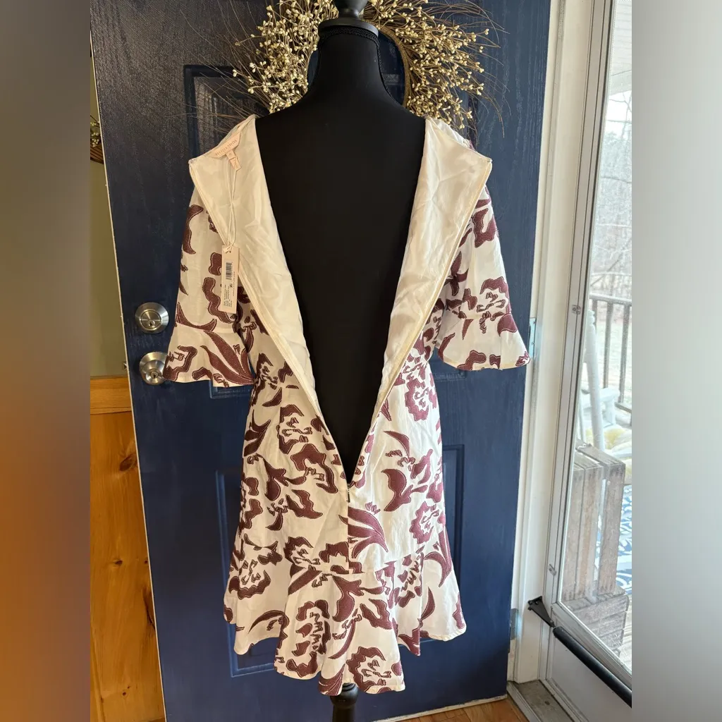 REBECCA TAYLOR SZ 12 Amea Floral Ruffle Dress NWT silk blend. Comfy & Beautiful - Image 6