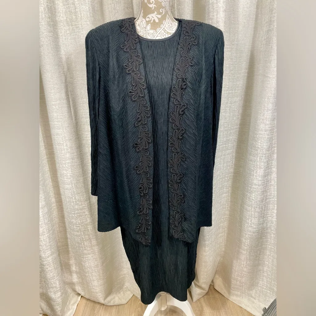 Leslie Fay Black Dress & Jacket Set – 18WP - Image 9