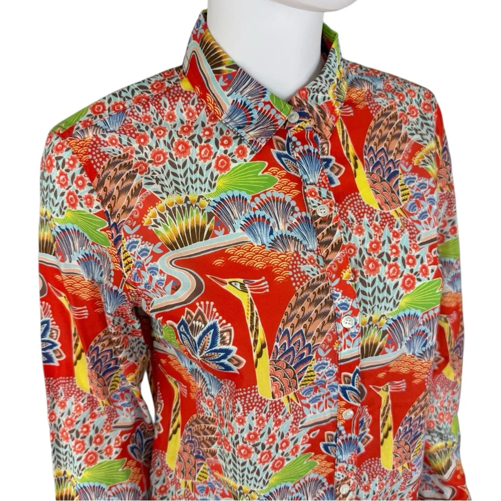 J. McLaughlin 100% Cotton Paisley Print Button-down Shirt Size S - Image 5
