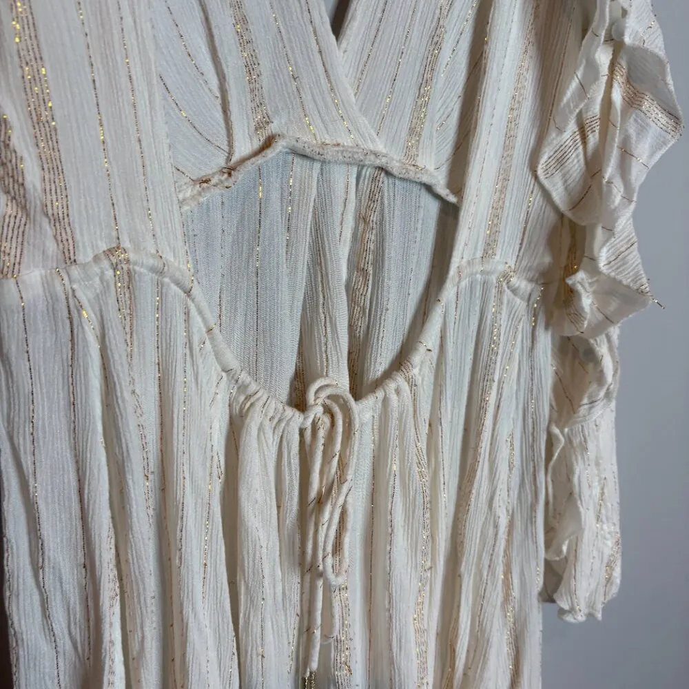 Free People Huxley Metallic Striped Open Back Maxi dress - Image 5