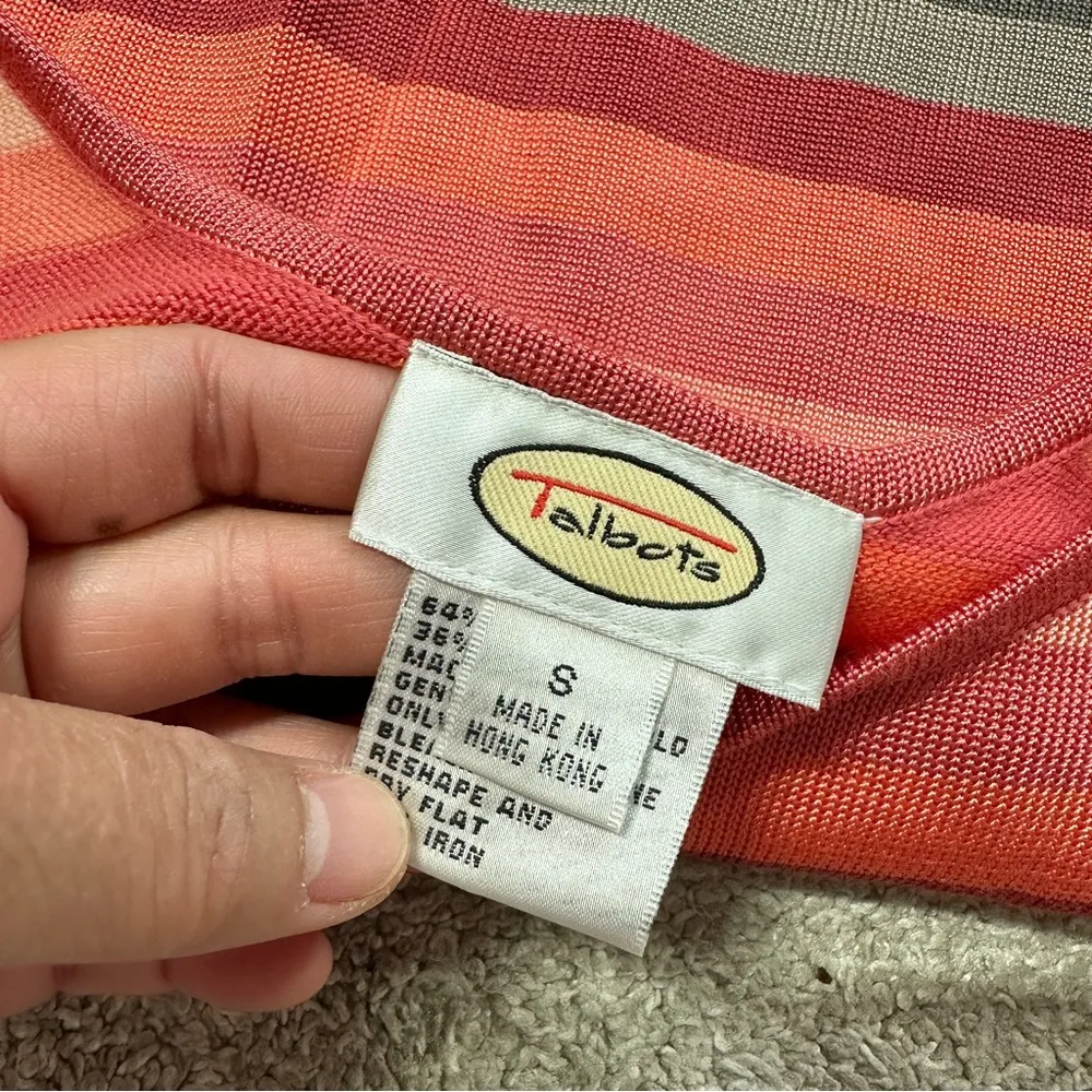 Talbots Women’s Vintage Y2K Striped Retro Knit Tank Top Sleeveless Multicolor S - Image 7