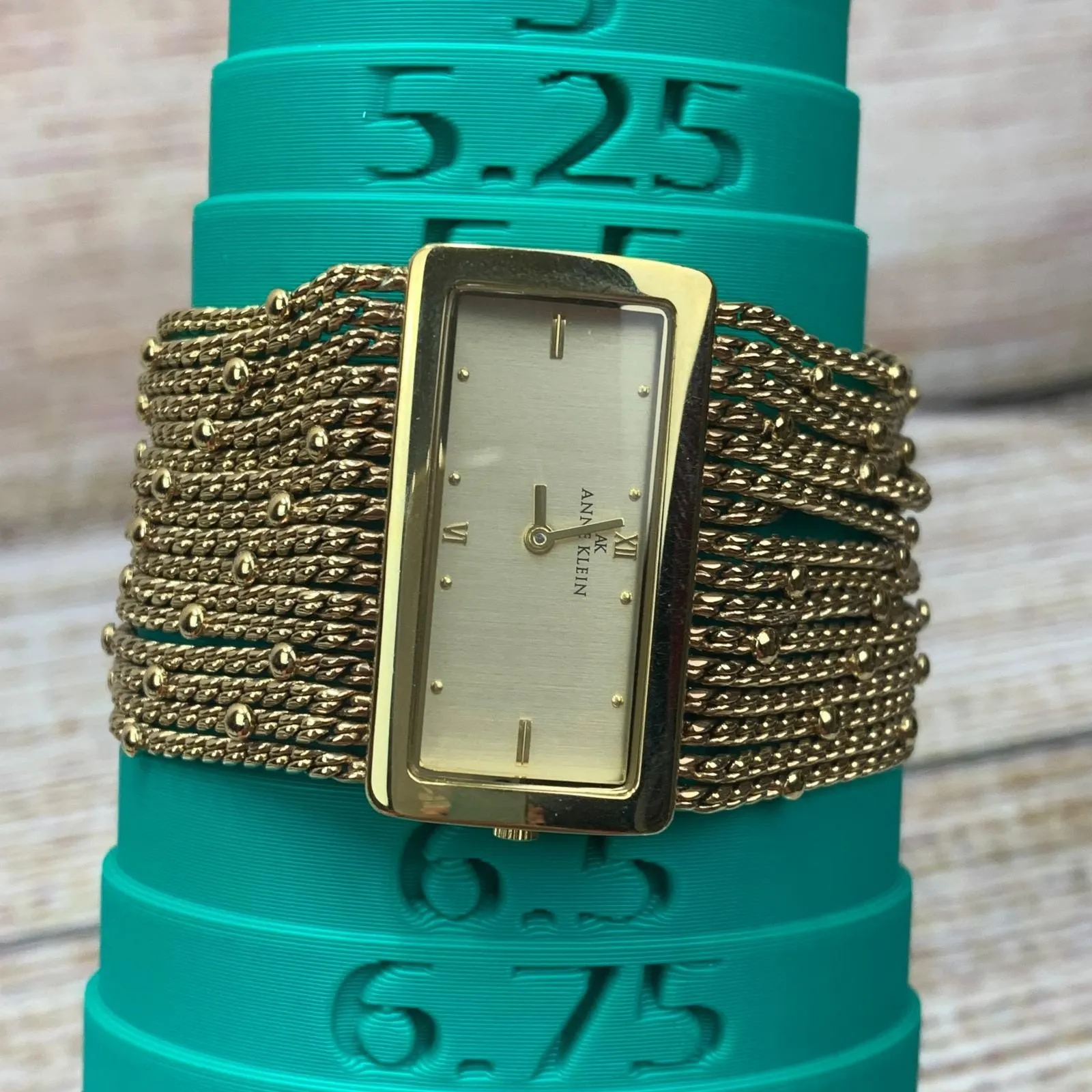 Anne Klein Gold Tone Multi Strand Chain Bracelet Watch‎ 10/7512 751H Tested - Image 9