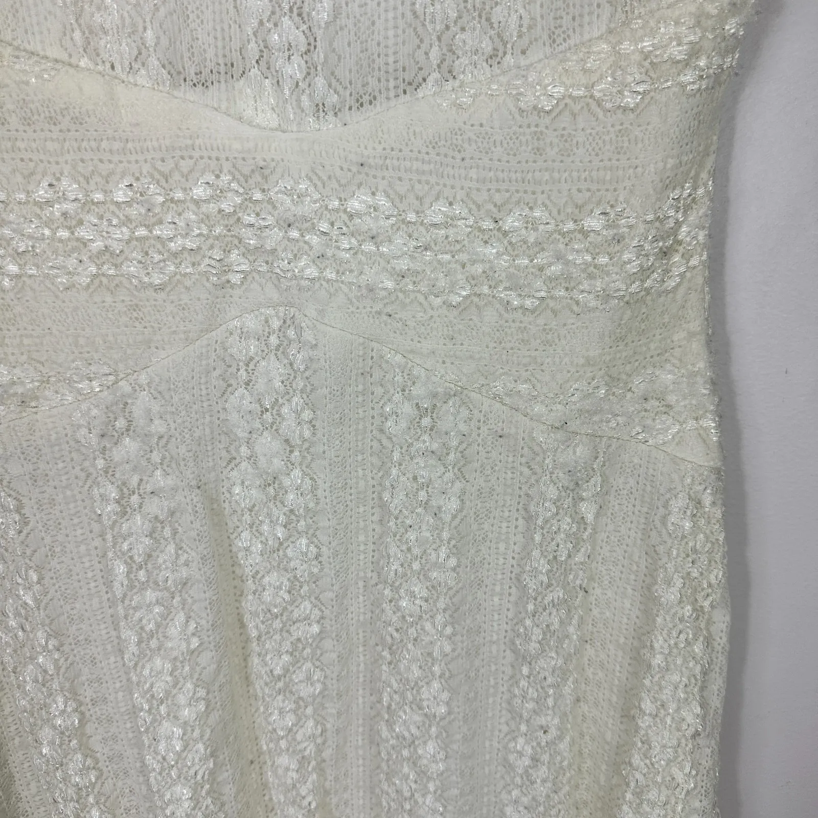 Vintage B. Smart Ivory Lace Fit & Flare Dress Size 11/12 Fairy Coquette Ethereal - Image 6