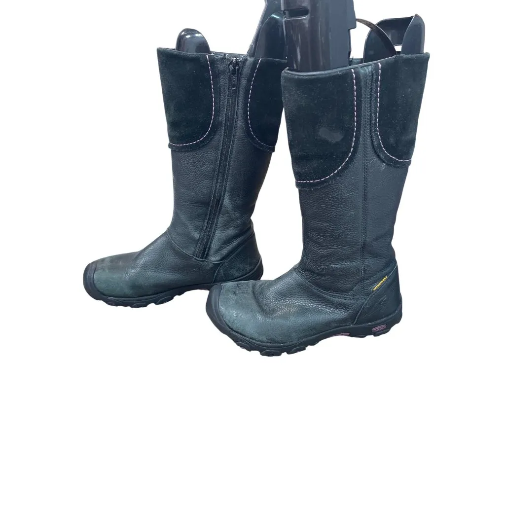 Keen Womans Black Leather Suede Waterproof Winter Boots Sz 4 SKU 9579 - Image 3