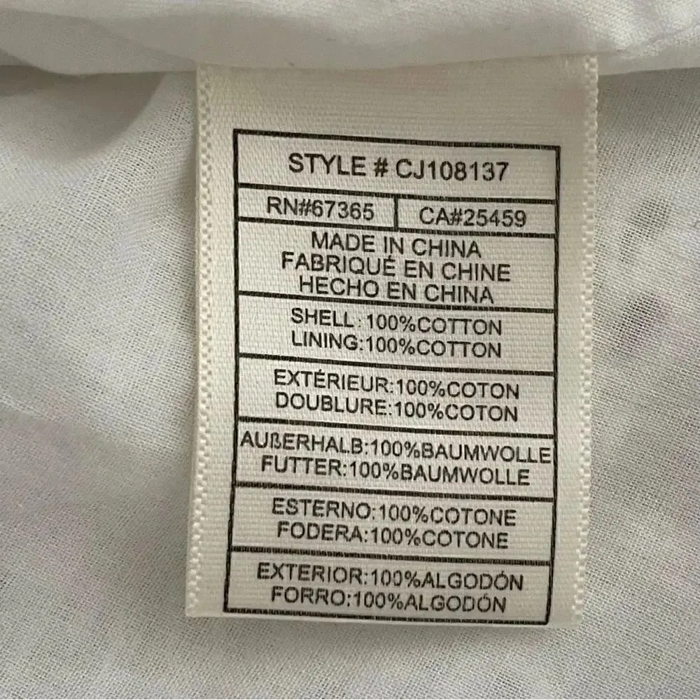 Cupcakes and Cashmere White Eyelet Embroidered Short Sleeves Floral Dress SZ 4 White - Image 5