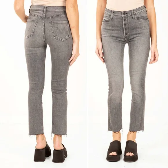 Mother Denim The Pixie Dazzler Ankle Fray Jeans Size 29 in Digging Up Dirt Gray - Image 2