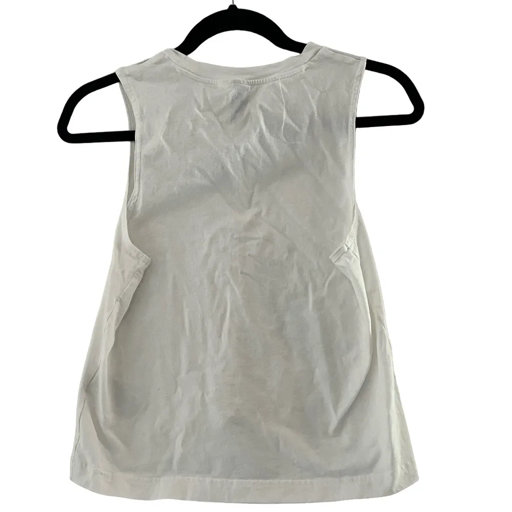 ADIDAS Cinch Tank/Top WHITE Light Weight Knit COTTON Activewear SLEEVELESS - Image 4