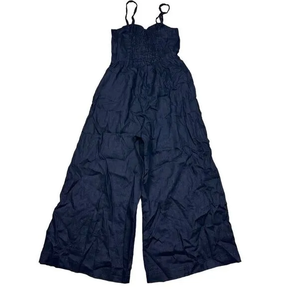 NWT Madewell Women's Black Sleeveless Wide-Leg‎ Jumpsuit Size 4 Linen - Image 9