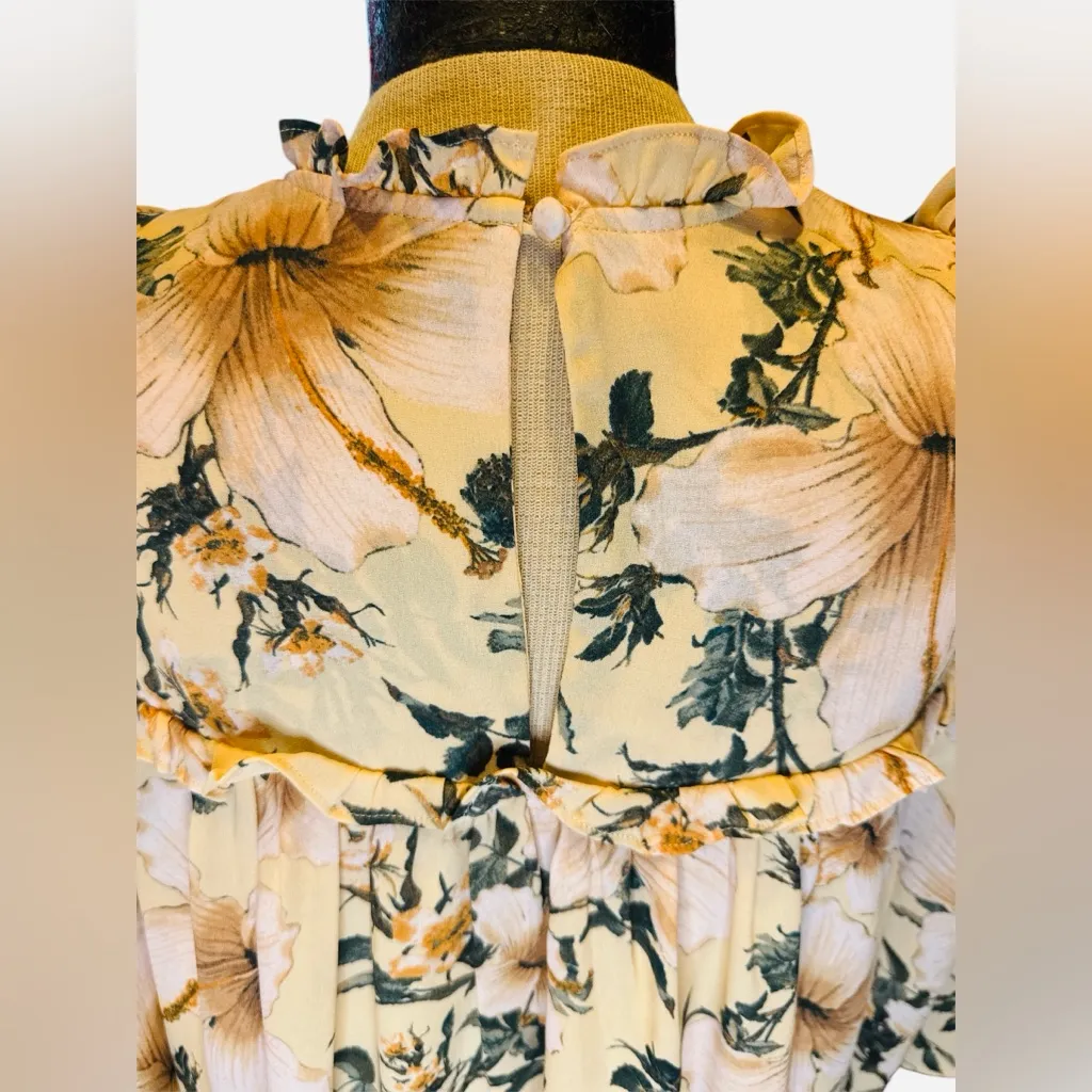 Happy x Nature Smocked Floral Boho Knee Length‎ Dress By Kate Hudson Small NWT Pink - Image 7