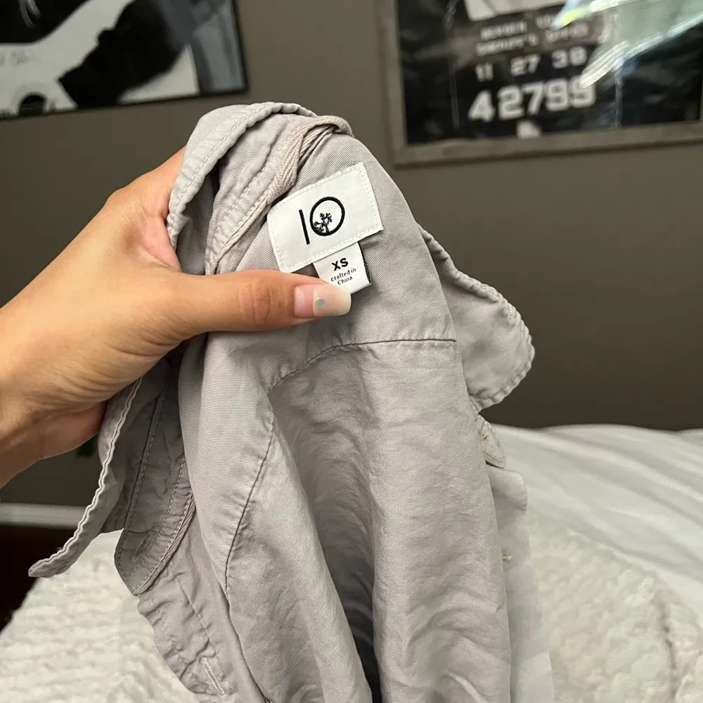 Ten Tree Button Down Gray Top Shirt - Image 7