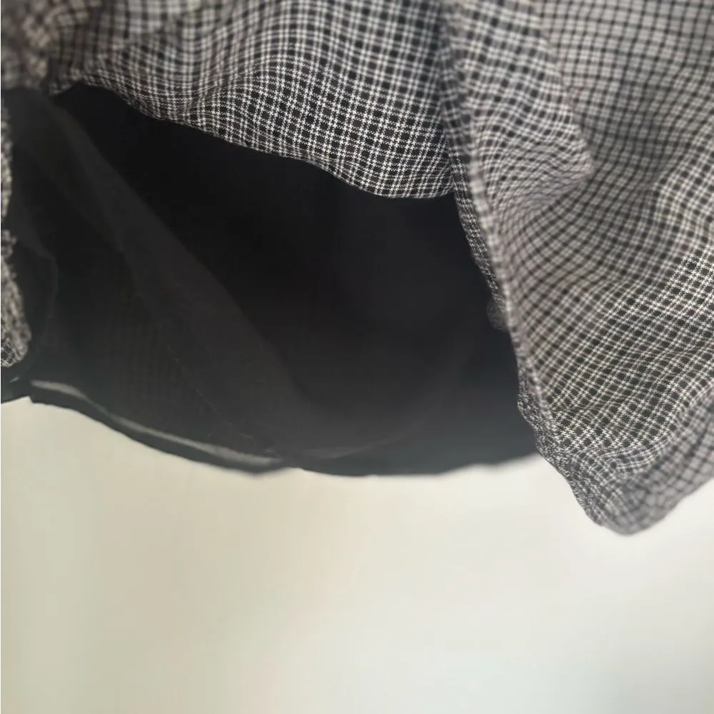 American Eagle black and white tiny plaid  gingham mini skirt size  XS - Image 6