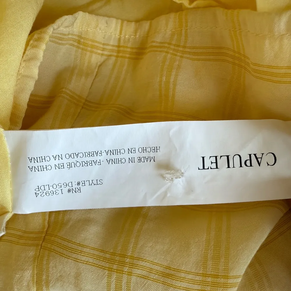 Capulet  Plaid romantic flounce Sleeve midi Dress Yellow haddie women S - Image 9