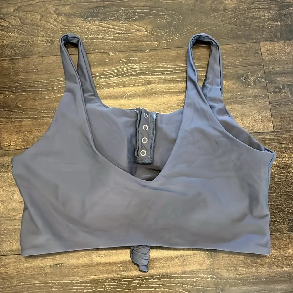 NWOT Grey Knot Front Tank Bikini Top - Image 2
