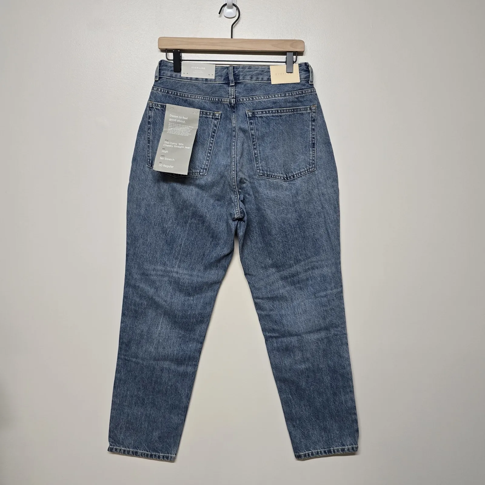 Everlane The Curvy 90s Cheeky Straight Jean‎ Blue Size 30 High Rise New - Image 5