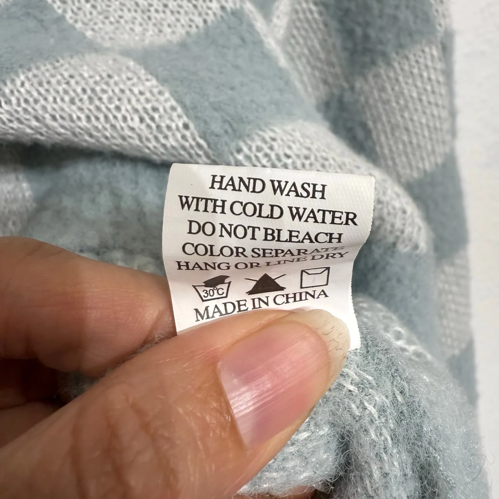 Debut Mint Checkered Crop Sweater Sz M - Image 7