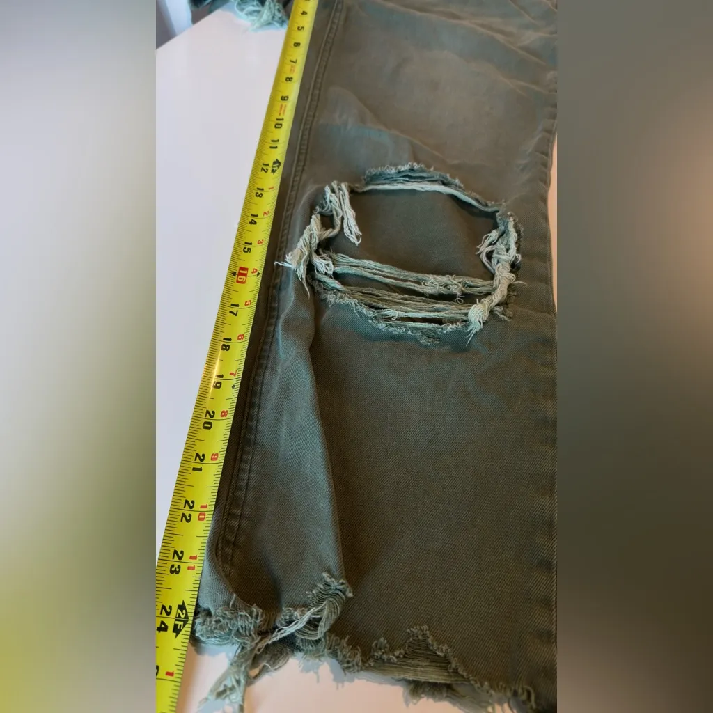 VERVET Beetle - Super High Rise 90s Vintage Crop Flare Olive Women’s Sz 28 - Image 6