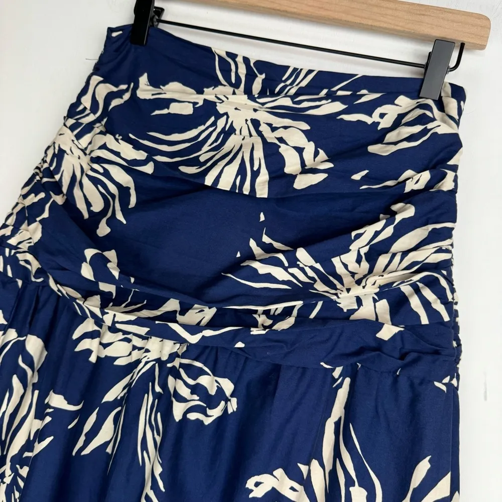 NWT ZARA Floral Tropical Printed Midi Skirt Sz Small Pleated Side Slit - Image 6