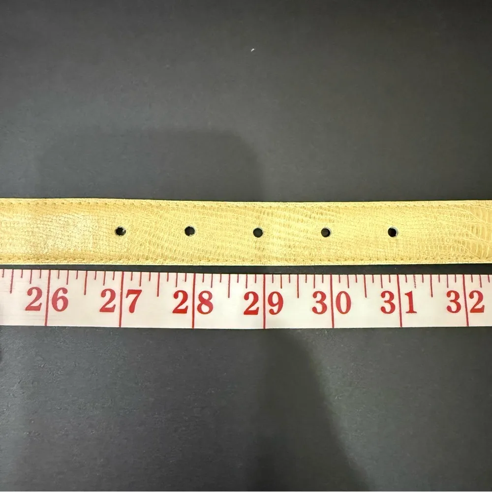 Vintage CHRISTIAN DIOR CD Logo Buckle Cream Genuine Leather Women’s Belt Size S - Image 8