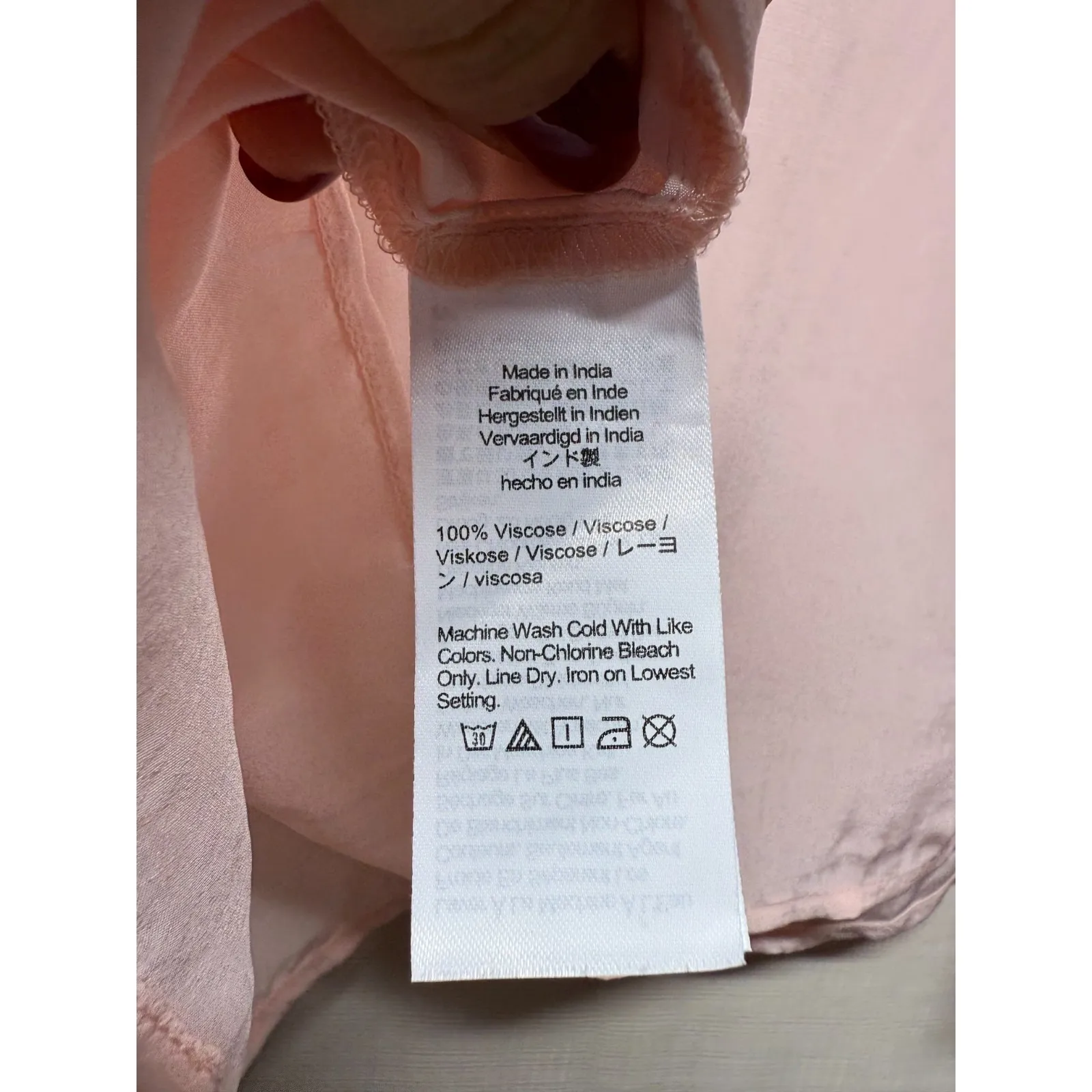 J Crew Bungalow Popover Top Crepe de Chine Women Sz M Pink V-Neck Coastal Preppy - Image 4