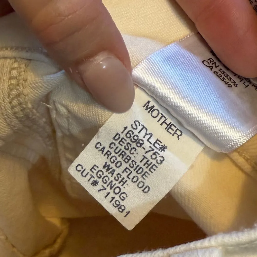 Mother Women’s 34 Curbside Cargo Flood Eggnog Jeans Denim Carpenter Painter New - Image 10