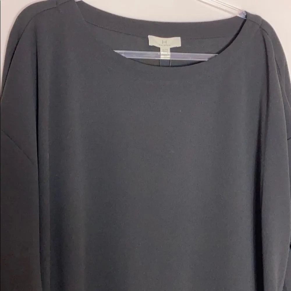 H Halston black jersey wide sleeve shift dress - Image 2