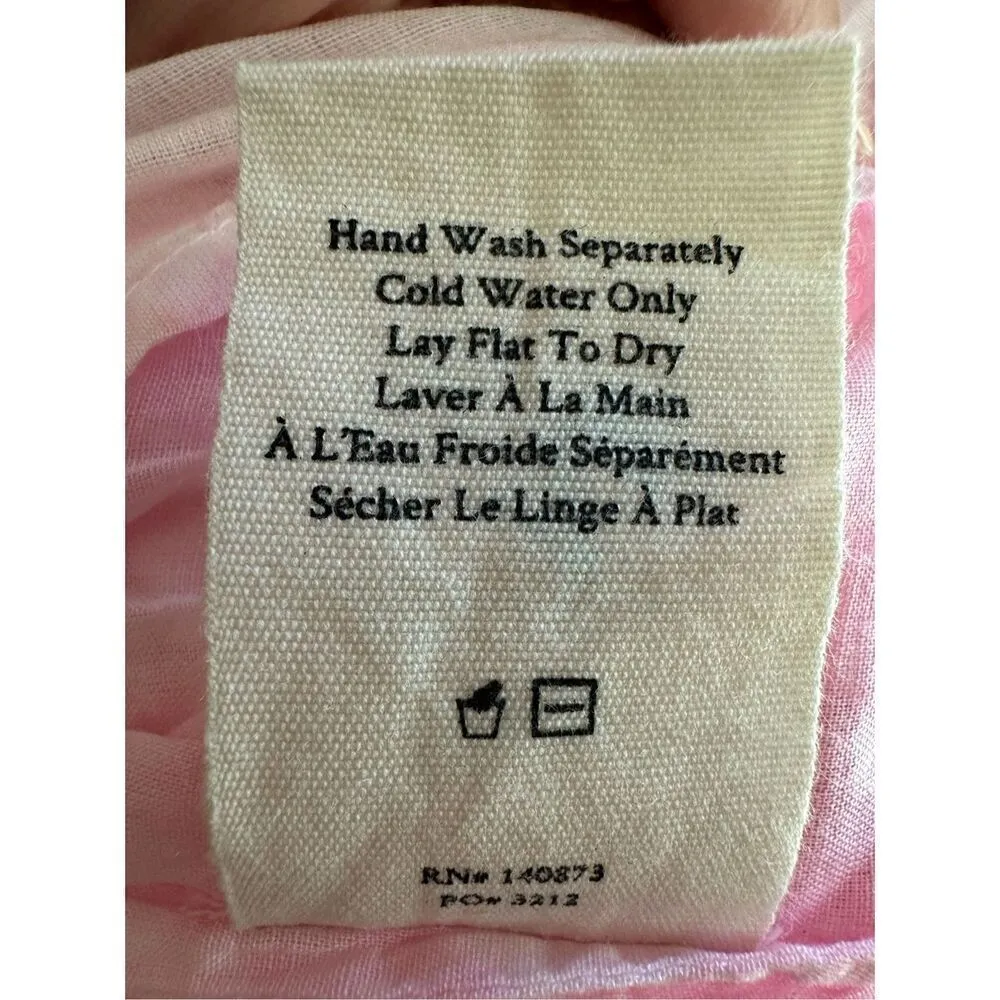 Love Shack Fancy Natasha Ruffle Tiered Mini Dress in Island Pink Hand Dye Size M - Image 8