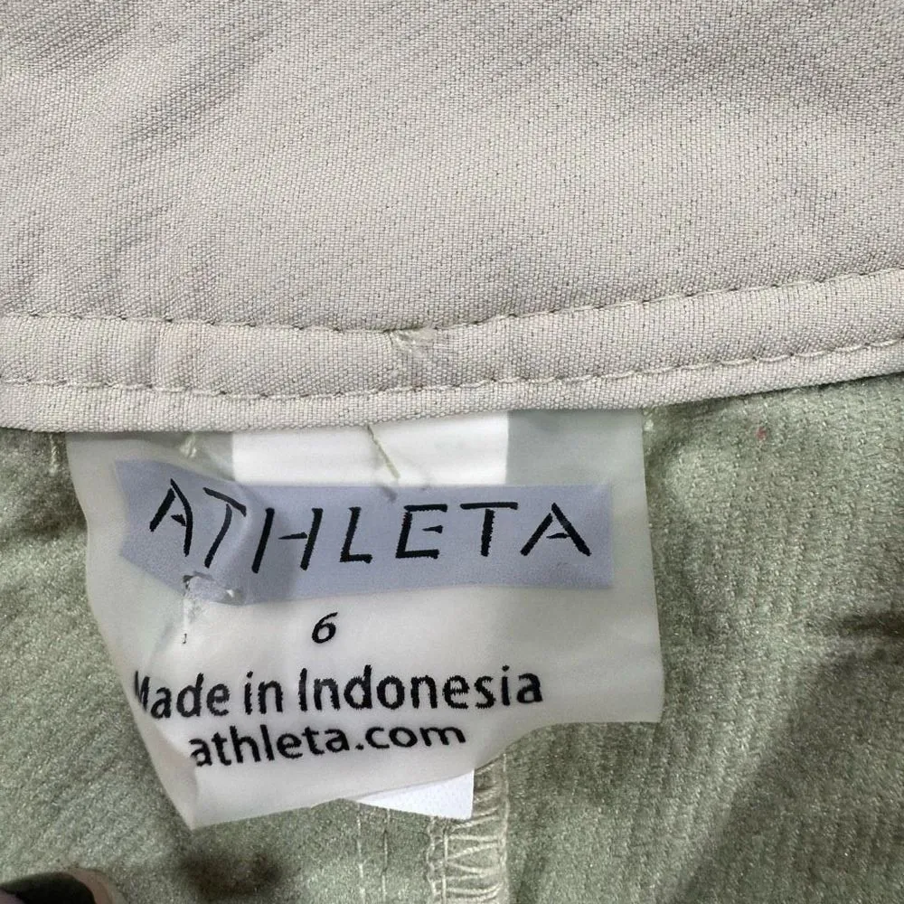 Athleta Pants Size 6 Flared Lightweight Lined Utility Mid Rise Nylon Beige - Image 8