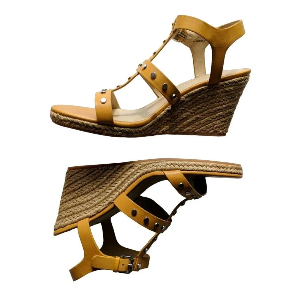 Via Spiga Indya Studded Wedge Sandal Open Toe Adjustable 8M New - Image 3