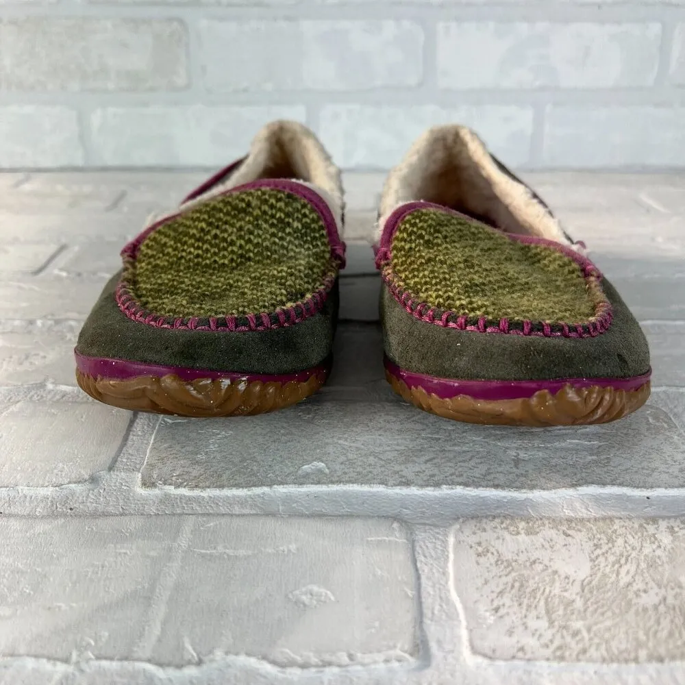 Sorel Shoes Womens 8 Sundance Shearling Slip On Moc Loafer NL2121231 Green Suede - Image 7