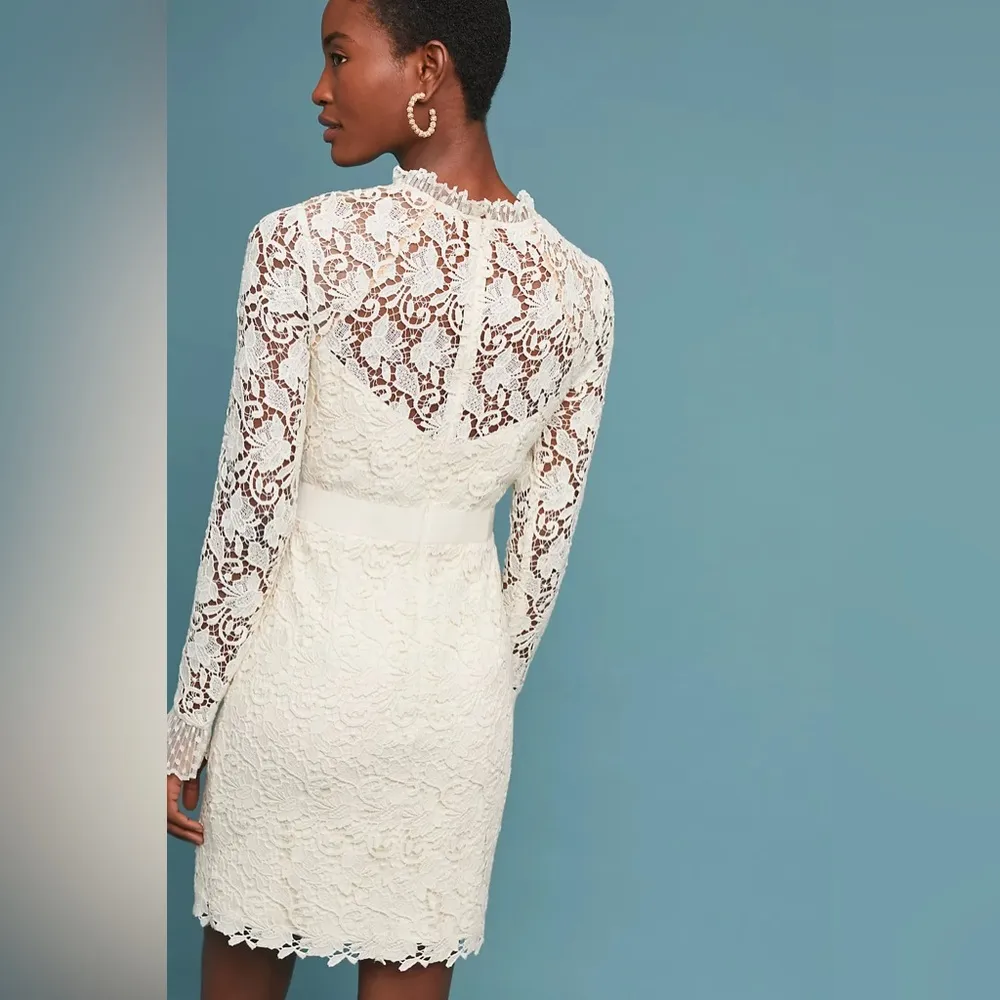 ML Monique Lhuillier Ivory Lace Sheath Dress, Size 0 NEW w/Tag - Image 5