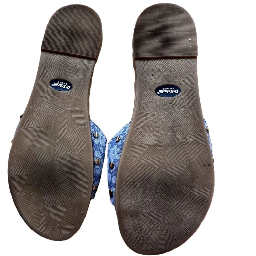 Dr Scholl's Women's Originalist Slide Flat Sandal Chambray Garden Floral Sz 6.5 Blue - Image 6